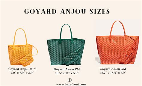 goyard colores|Goyard tote bag size comparison.